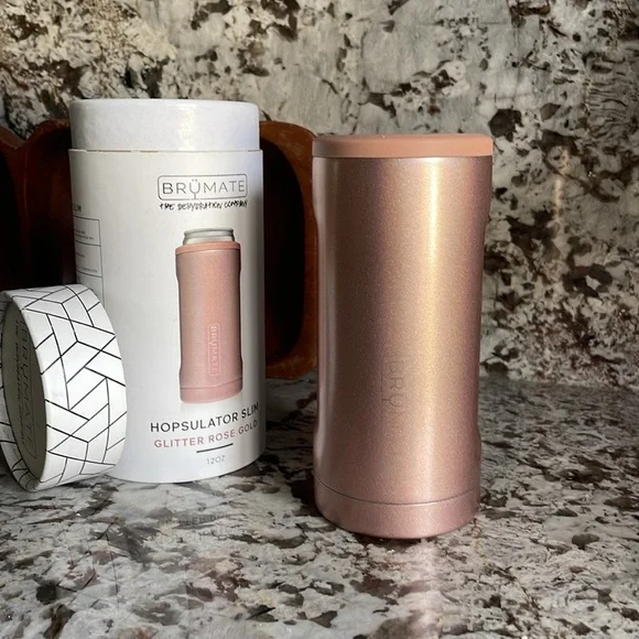 Brumate Hopsulator Slim in Glitter Rose Gold - Picture 5 of 9